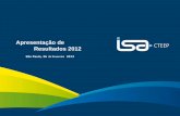 Apresentação de Resultados 2012 - Valor Econômico · Apresentação de Resultados 2012 São Paulo, 26 de Fevereiro 2013 . Sua energia 2 NOS INSPIRA ... A CTEEP . Sua energia 3