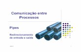 Comunicação entre Processos - PUC-Rioendler/courses/inf1019/transp... · 2019-09-24 · Pipes Redirecionamento de entrada e saída Comunicação entre Processos . O Pipe: Características