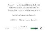 Aula 4 Sistemas Reprodutivos · 2013-08-30 · Aula 4 –Sistemas Reprodutivos das Plantas Cultivadas e suas Relações com o Melhoramento Prof. Cláudio Lopes de Souza Jr. LGN0313