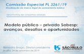 Modelo público privado Sabesp: avanços, desafios e ...€¦ · Comissão Especial PL 3261/19 ... 1980 1990 2000 2010 Politica pública estruturada, com avanços no abastecimento