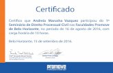 certificados seminario promove · horária de 10 horas. Belo Horizonte, 15 de setembro de 2016. O melhor plano é estudar aqui! Certi˜cado Dante Pires Cafaggi Diretor Geral Profª