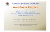 Audiência Pública - 3º Quadrimestre 2018 de Mariana · rcl - receita corrente lÍquida 264,00 mi 261,3 mi 261,33 mi limite mÁximo (art. 20 da lrf) 142,55 mi 141,1 mi 141,12 mi