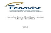 Admissões e Desligamentos Março de 2016§o 2016.pdf · Tabela 5 - Acumulado de Admitidos e Desligados nos últimos 12 Meses, por Região, no Setor de Segurança Privada no Brasil: