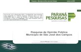 Pesquisa de Opinião Pública Município de São José dos Campos · 2020. 6. 16. · Pesquisa Pesquisa –município de Piraquara–Município de São José dos Campos Junho de 2018Junho
