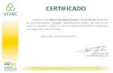 CERTIFICADO · 2017. 10. 10. · CERTIFICADO Certificamos que Ailton Cardoso da Silva, RG 22.041.049-5 participou do Curso Neurociências e Educação: desmistificando o cérebro,