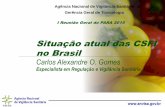 Situação atual das CSFI no Brasil · • Impacto na IDA - > 75% • I.A em Reavaliação – Necessidade de aguardar o resultado • I.A com alguma restrição de uso – Restrição
