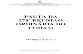 PAUTA DA 278ª REUNIÃO ORDINÁRIA DO CODAM - CIEAMcieam.com.br/ohs/data/docs/1/Pauta_da_278_Reuniao... · proposição 024 matprim solutions fabricante de concentrados e ingredientes