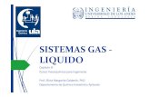 SISTEMAS GAS - LIQUIDO · Cuando un gas real se comporta como ideal, su coeficiente de compresibilidad es igual a la unidad, y su coeficiente de fugacidad también es igual a uno.