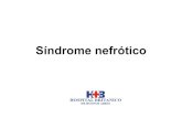 Síndrome nefrótico - Inicio · SÍNDROME NEFRÓTICO • Proteinuria de alto grado (>3,5 g/24 hs o >3,5 g/g de Cr u) • Albúmina sérica