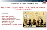 Portugal foi a primeira nação a obter sucesso na chamada ... · Expansão marítima portuguesa Portugal foi a primeira nação a obter sucesso na chamada Expansão Ultramarina MOTIVOS: