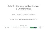 Prof. Cláudio Lopes de Souza Jr. LGN0313 –Melhoramento ......• Caracteres controlados por muitos genes são denominados de caracteres poligênicos , e como se referem a mensurações