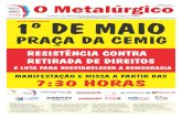 Contagem 1º DE MAIO DIA DO TRABALHADOR · participar, no dia de São José Operário, da 42ª Missa do Dia do Trabalhador, no dia 1º de maio, a partir das 07h30h, na Praça da Cemig