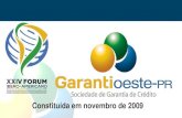 Constituída em novembro de 2009 · 2019. 10. 2. · Constituída em novembro de 2009. 14 Sociedades de Garantia de Crédito no Brasil ... Rendimento das Aplicações R$ 213.067,46