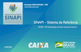 SINAPI Sistema de Referência · 2 A Caixa agradece às entidades que viabilizaram este evento, sendo nosso objetivo divulgar o SINAPI como sistema de referência do Governo Federal
