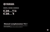 Manual complementar V3 - Yamaha Corporation€¦ · 6 Manual complementar V3.1 6 Botão de seleção WORD CLOCK Usado para selecionar a fonte de wordclock do RSio64-D. • Indicador