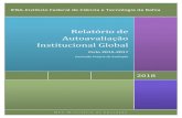 Relatório de Autoavaliação Institucional Global...integrados de nível médio em Salvador; do PROEJA às pós-graduações stricto sensu, ... Apresenta reflexão sobre as estratégias