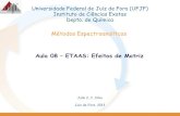 Aula 08 ETAAS: Efeitos de Matriz · Modificadores de Matriz • Modificação química da matriz técnica proposta para evitar perdas do analito durente as etapas de secagem e pirólise
