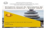 Relatório Anual de Atividades da Auditoria Interna RAINT 2019 · (International Organization of Supreme Audit Institutions - INTOSAI), principal fonte de normativa de auditoria para