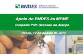 Apoio do BNDES às MPME - IPA - 7.pdfMensal Carência Trimestral GARANTIAS Negociadas com o Agente Financeiro Pode-se utilizar o BNDES FGI Resumo das condições CONDIÇÕES GERAIS