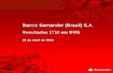 Banco Santander (Brasil) S.A. · 2010. 4. 29. · 1T10 1T09 Var. 12M Tarifas bancárias 588 549 7,1% Seguros, previdência e capitalização 342 259 32,2% Fundos de investimento 201
