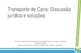 Transporte de Cana: Discussão jurídica e soluções · Plataforma + 1 (Romeu e Julieta): ... 74 ton e 63 ton (treminhão), com 5% de tolerância e 30 metros de comprimento. •Necessidade