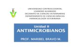 Unidad II ANTIMICROBIANOS€¦ · TETRACICLINAS Y AMINOGLICÓSIDOS ANTIMICÓTICOS MEMBRANA CELULAR Figura: Maribel Bravo. Clasificación de acuerdo a su espectro antimicrobiano •