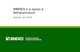 BNDES e o apoio à Infraestrutura - gov.br · BNDES e o apoio à Infraestrutura Agosto de 2016. Fundado em 20 de Junho de 1952. ... Inovação Sustentabilidade MPMEs 50’s 60’s