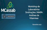 Workshop de Laboratórios Sindirações / MAPA Análises de ...€¦ · Vitaminas Nutrição Humana e Animal Suplemento e Ração. Vitaminas: Grupo de compostos orgânicos complexos
