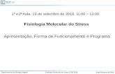 Apresentação, Forma de Funcionamento e Programa · Departamento de Biologia Vegetal Fisiologia Molecular do Stress 2018/2019 Jorge Marques da Silva Programa Prático (cont.) Doutora
