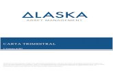 C A R T A T R I M E S T R A L - Alaska Asset Management · TIR: A taxa interna de retorno esperada do portfólio de empresas projetada por nós subiu de 22,04% no 2º trimestre de