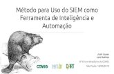 8º Fórum Brasileiro de CSIRTs Fonte: A Luiz ... - CERT.br · 8/13/2019  · Método para Uso do SIEM como Ferramenta de Inteligência e Automação José Lopes Luiz Batista 8º