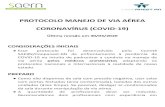 PROTOCOLO MANEJO DE VIA AÉREA CORONAVÍRUS (COVID-19)saern.org.br/acesso/upload_file/files/9b389dea576a... · Kit de cricotireoidostomia. Caixa de acrílico (se disponível). Carro