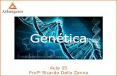 Genética · Genética Aula 05 Profº Ricardo Dalla Zanna . Hereditariedade Características hereditárias o Genes são passados de geração em geração o Cor de olhos, tipo sanguíneo,