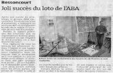 loto - Bessoncourt · Joli succès du loto de I'ABA Après son succès du prin- temps, le groupe ABA (As- sociation bessoncourtoise d' animation) a remporté un nouveau défi en remplissant