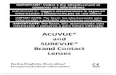ACUVUE® and SUREVUE® Brand Contact Lenses · Brand Contact Lenses ... d’utilisation des lentilles de contact de maue AUVUE® et SUREVUE®, ui contiennent des informations supplémentaires