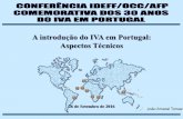 A introdução do IVA em Portugal: Aspectos Técnicos · Aspectos Técnicos 26 de Setembro de 2016 João Amaral Tomaz. 2 Tópicos A preocupação com a eficiência do IVA A questão