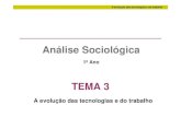 Análise Sociológica - ULisboaAP_T… · A evolução das tecnologias e do trabalho Modelo técnico da primeira revolução agrícola Melhoria e generalização do sistema de rotação