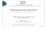 PROJETO DE LEI DE DIRETRIZES ORÇAMENTÁRIAS PARA 2017 · Voto do Relator: Administração da Unidade Programa de Gestão e Manutenção do Ministério do Desenvolvimento Agrário
