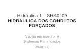 Hidráulica 1 – SHS0409 - USP...PROBLEMA 4.11 - livro No sistema adutor as tubulações são de aço soldado, coef. de Hazen-Willians C=120. A cota geométrica do ponto B é 514,4