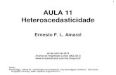 New AULA 11 Heteroscedasticidade - Ernesto Amaral · 2013. 7. 15. · 3 β j E R2 NA HETEROSCEDASTICIDADE –A heteroscedasticidade não provoca viés ou inconsistência nos estimadores