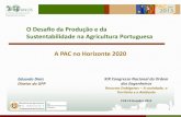 New O Desafio da Produção e da Sustentabilidade na Agricultura … · 2016. 11. 14. · O Desafio da Produção e da Sustentabilidade na Agricultura Portuguesa A PAC no Horizonte