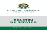 BOLETIM DE SERVIÇO · FUNDAÇÃO UNIVERSIDADE FEDERAL DO ABC BOLETIM DE SERVIÇO Nº 835 - 16 de DEULO de 2019