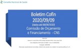 Boletim Cofin 2020/09/09 - Ministério da Saúdeconselho.saude.gov.br/images/comissoes/cofin/boletim/... · 2020. 9. 10. · [Boletim Cofin/CNS 2020/09/09 (dados até 08/09) - Resumo