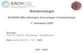 ACH5525 Microbiologia, Imunologia e Parasitologia 1o€¦ · Docente: Prof. Dr. Felipe S. Chambergo – fscha@usp.br . Data: Quinta-feira 14 – 18 h / EaD. USP – 2020. Biotecnologia