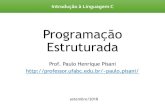 Programação Estruturadaprofessor.ufabc.edu.br/~paulo.pisani/2019Q1/AEDI/... · •Uma linguagem de programação é uma linguagem bem definida e sem ambiguidades utilizada para