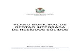 Plano Municipal de Gerenciamento de Resíduos Sólidos · Figura 10 – Crescimento Populacional..... 44 . PLANO MUNICIPAL DE GESTÃO INTEGRADA DE RESÍDUOS SÓLIDOS - 2012 6 SUMÁRIO