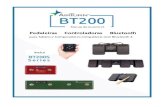 Pedaleiras Controladoras BluetoothControles da BT200 A série BT200 utiliza o mesmo transceptor para cada modelo. Os controles consistem em um botão liga/desliga, um teclado de membrana