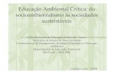 Educação Ambiental Crítica: do sustentáveis‐crise welfare e prenúncios neoliberalismo (Thatcher 79, Reagan 80) ‐ambientalismo científico (IUCN, FBCN) EA surge na década