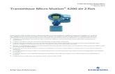 Transmissor Micro Motion 4200 de 2 fios...E. 4 a 20 mA F. Dispositivo de recepção de mA. G. Variáveis HART H. SDCD I. AMS Trex communicator da Emerson Maoi de 2019 Transmissor 4200