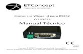ETConcept · 2019. 9. 11. · Conversor Wiegand - RS232 (W2RS232) Manual Técnico 2x conector fêmea CTF de 7 contactos Lista de acessórios necessários (não incluídos) ... Positivo